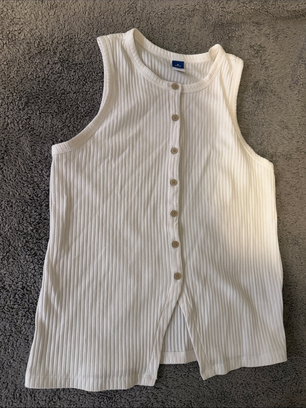 Womens Ribbed Button-Front Vest
